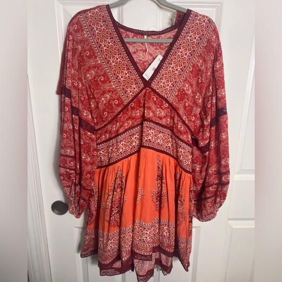 Free People Luna Scarf Print Mini Dress/Tunic NWT - Picture 6 of 10